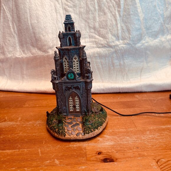 Lemax Spooky Town Halloween Gothic Animated Lighted Building Flying Witch Ghost - Picture 2 of 5